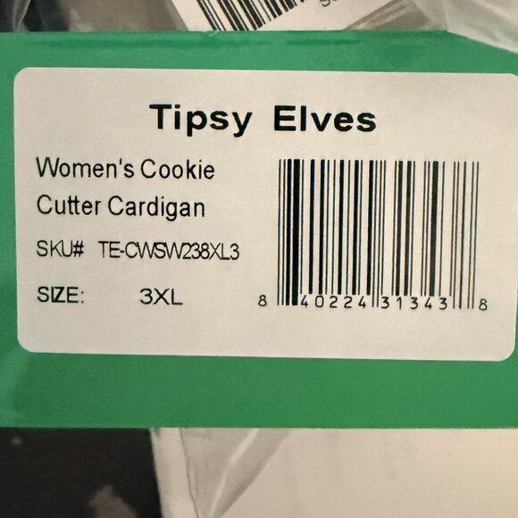 Tipsy Elves Women's Cookie Cutter Cardigan Sweater 3XL NEW WITH TAGS - Picture 6 of 7